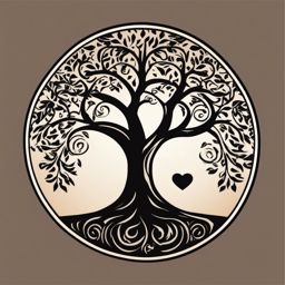 Love Tree Carving Emoji Sticker - Etching love in the tree of life, , sticker vector art, minimalist design