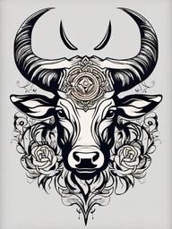 small taurus tattoo ideas  simple vector color tattoo