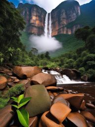 angel falls, venezuela - enjoys a gourmet picnic by the base of the towering waterfall. 