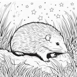 star-nosed moles cute animals coloring page 