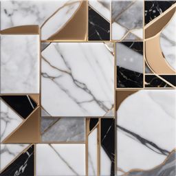 Marble inlay tile layout top view, product photoshoot realistic background, hyper detail, high resolution