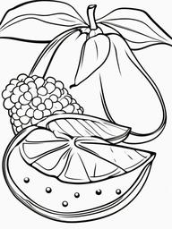 Fruit Coloring Pages - Starfruit showing signature shape  simple coloring pages