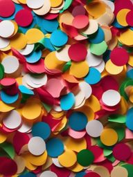 Colorful paper confetti for fun and joy top view, photo realistic background, hyper detail, high resolution