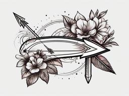 arrow with flower tattoo  vector tattoo design