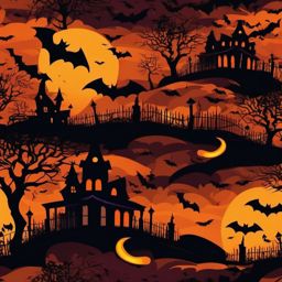 Halloween Night Backgrounds Setting the Scene for a Haunting Halloween Celebration wallpaper splash art, vibrant colors, intricate patterns