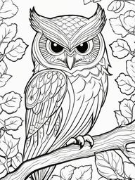 Owl Coloring Pages - Owl with a star  simple coloring pages