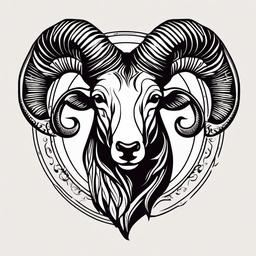 aries zodiac sign tattoo  simple vector color tattoo