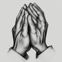 pencil drawings of praying hands  minimal rough sketch scribbles,doodles,black and white