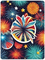 Fireworks Sticker - Fireworks for dazzling displays, ,vector color sticker art,minimal