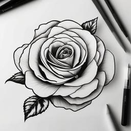 drawing of rose step by step  minimal rough scribbles,doodles,black and white