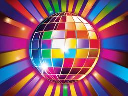 Disco Ball clipart - colorful lights reflecting  vector clipart