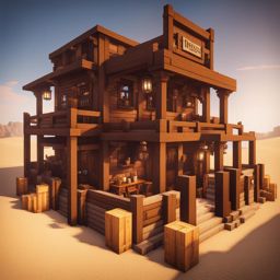 wild west saloon in a dusty desert town - minecraft house ideas minecraft block style