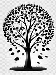 Tree Clipart Black and White,Decorating an eco-friendly event with tree clipart black and white  simple, 2d flat