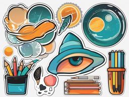 Art Sketchbook Sticker - Capturing creative ideas and sketches in the artistic sketchbook, , sticker vector art, minimalist design