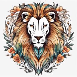 Lion lamb tattoo, Tattoos that depict the peaceful coexistence of lions and lambs. , color tattoo designs, white clean background