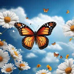 Butterfly Background Wallpaper - cloud and butterfly wallpaper  