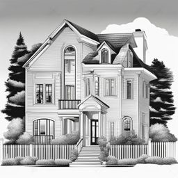 house clip art black and white 