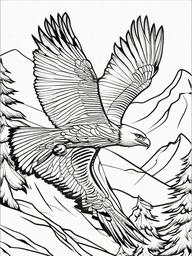 Eagle Coloring Pages - Majestic Soaring Bird of Prey  minimal black outline printable sheet, coloring page