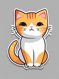 Cat sticker, Cute , sticker vector art, minimalist design