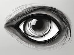 drawing of a cheetah eye  minimal rough sketch scribbles,doodles,black and white