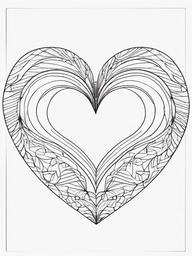 Double Heart Coloring Pages - Two Hearts Intertwined in Love  minimal black outline printable sheet, coloring page