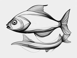 drawing of ribbon fish  minimal rough sketch scribbles,doodles,black and white