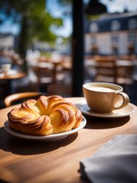 kouign-amann, a breton buttery pastry, enjoyed at a charming café in brittany. 