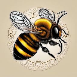 3d honey bee tattoo  vector tattoo design