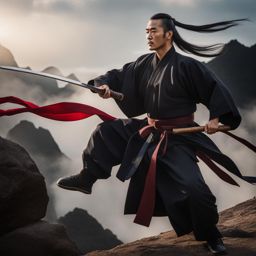 mo dao zu shi masterfully wields martial arts skills in epic battles. 