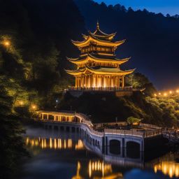 emei mountain - capture the tranquil night on emei mountain, one of china's four sacred buddhist mountains, with misty landscapes and ancient monasteries. 