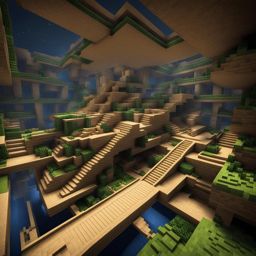 multi-level underground city with advanced urban planning - minecraft house design ideas minecraft block style