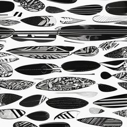 drawing of a surfboard  minimal rough scribbles,doodles,black and white