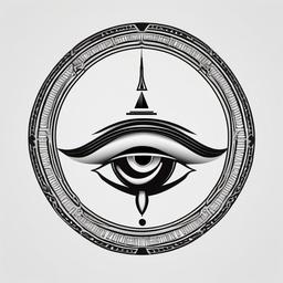 egyptian eye tattoo ideas  simple color tattoo,minimal,white background
