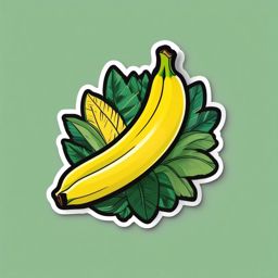 Banana Sticker - Sweet and tropical, a banana-themed burst of flavor, , sticker vector art, minimalist design