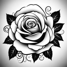 black rose tattoo black and white design 