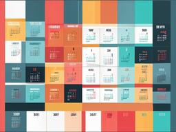 Calendar clipart - calendar with days crossed off  color,minimalist,vector clipart