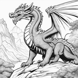 dragon coloring pages - a wise dragon imparts ancient wisdom to a young hero. 