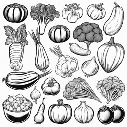 vegetables clipart black and white 