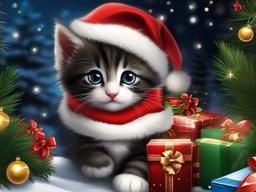 Kitten Christmas Wallpaper  