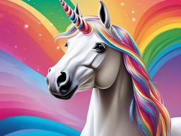 Rainbow Background Unicorn  