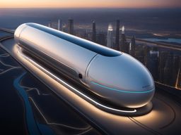 hyperloop transportation network, connecting distant cities with high-speed, low-pressure capsules. 