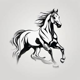 horse infinity tattoo  simple tattoo,minimalist,white background