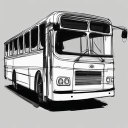 sketch of a bus  minimal rough sketch scribbles,doodles,black and white