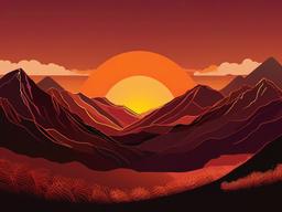 Sunset Wallpaper - Mountains outlined by warm hues.  sunset background