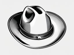 Cowboy hat with a star on the front clipart.  vector style illustration, white background