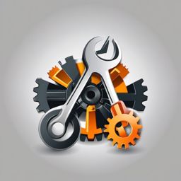 Gear and wrench icon - Gear and wrench icon for machinery and maintenance,  color clipart, vector art