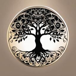 tree of life yin yang tattoo  simple vector color tattoo