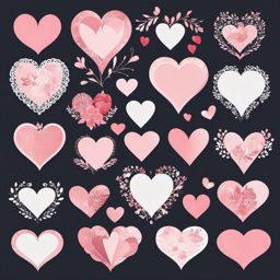 Wedding Heart clipart - Heart-shaped wedding decorations, ,vector color clipart,minimal