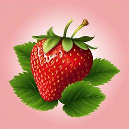 Strawberry clipart - strawberry with a green leaf on top  