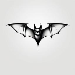 Minimalist Bat Tattoo-Simple and understated bat tattoo design, emphasizing minimalism and elegance.  simple color tattoo,white background